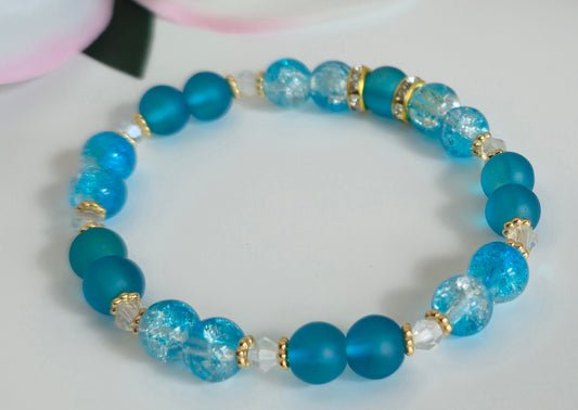 Blue with golden accents
